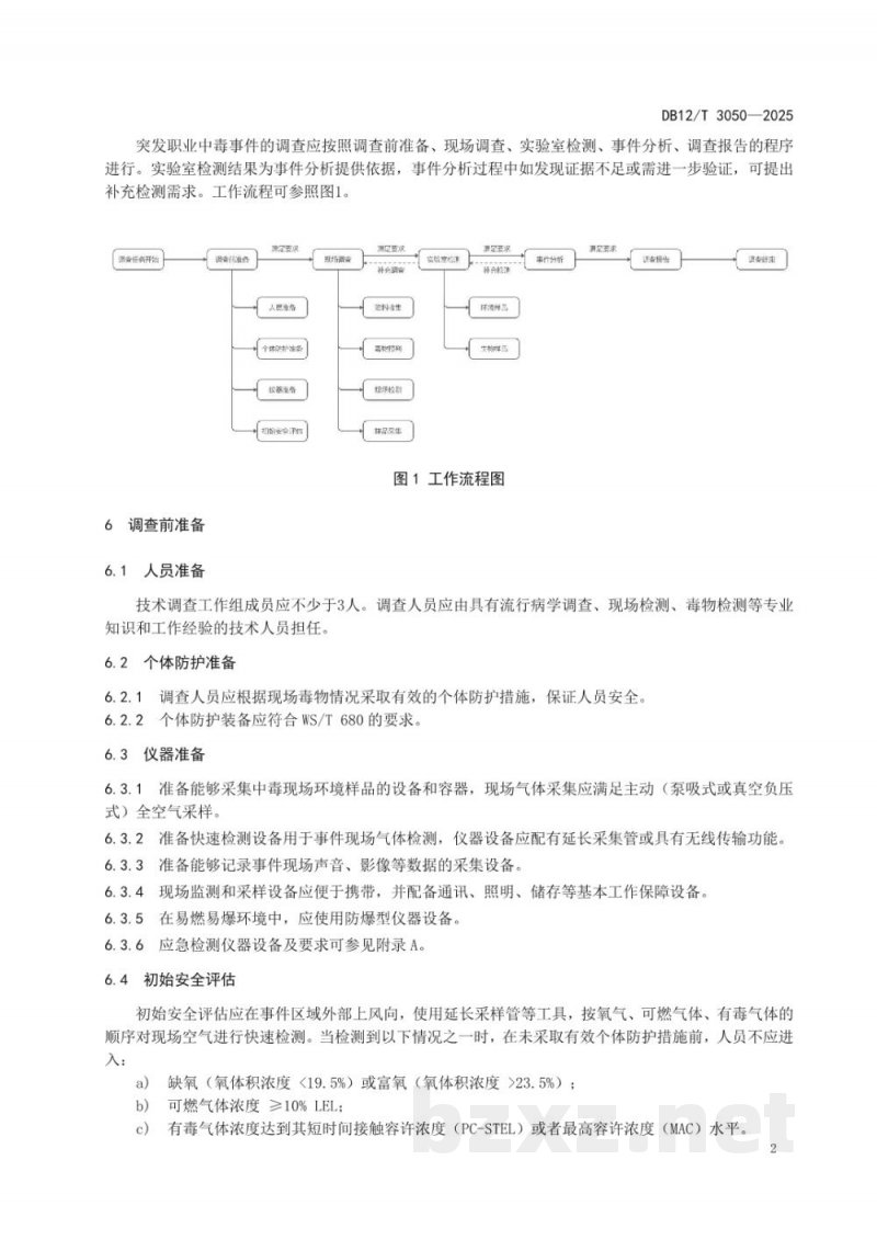 DB12/T 3050-2025突发职业中毒事件调查技术规范 DB12/T 3050-2025突发职业中毒事件调查技术规范