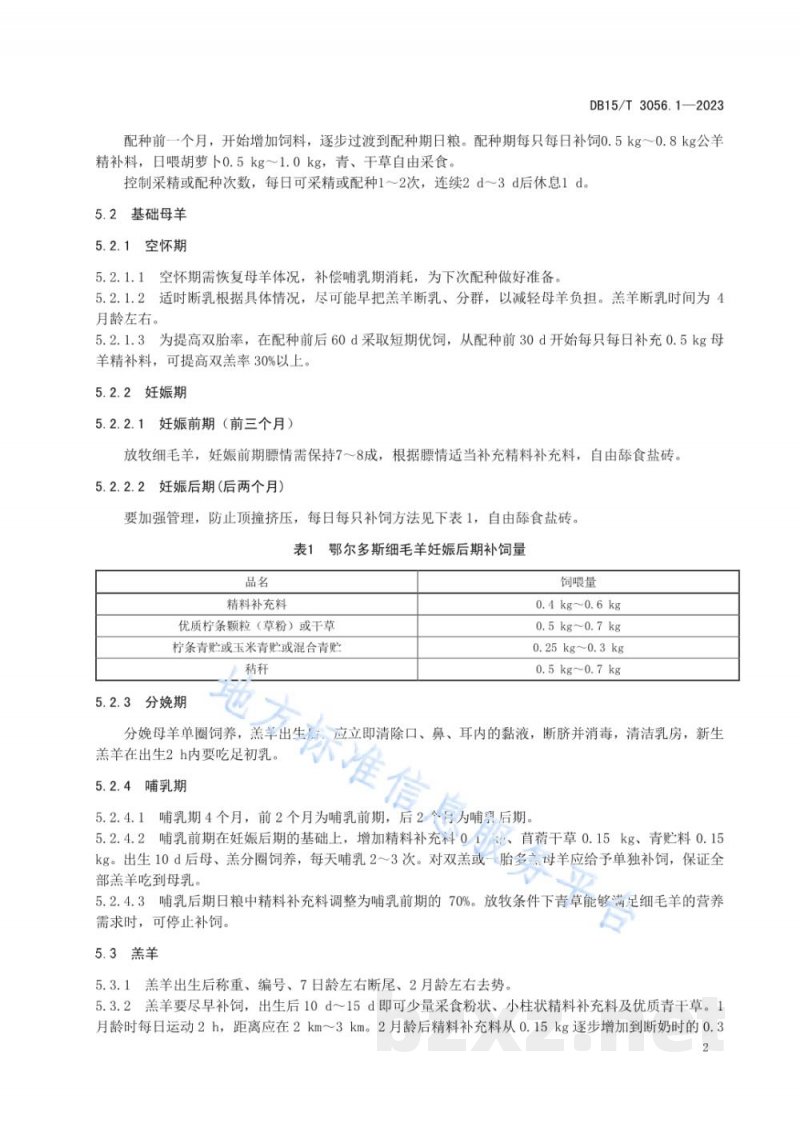DB15/T 3056.1-2023鄂尔多斯细毛羊养殖 第1部分:饲养管理 DB15/T 3056.1-2023鄂尔多斯细毛羊养殖 第1部分:饲养管理