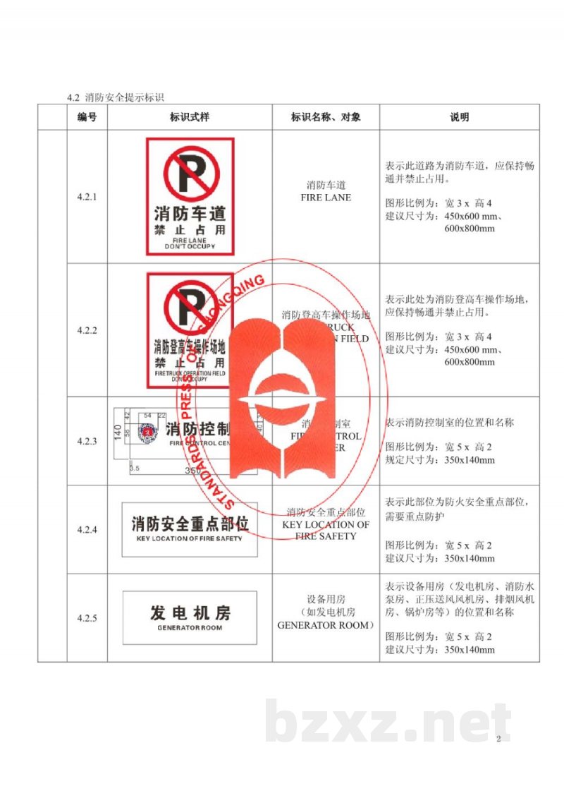 DB50/ 547-2014消防安全管理标识 DB50/ 547-2014消防安全管理标识