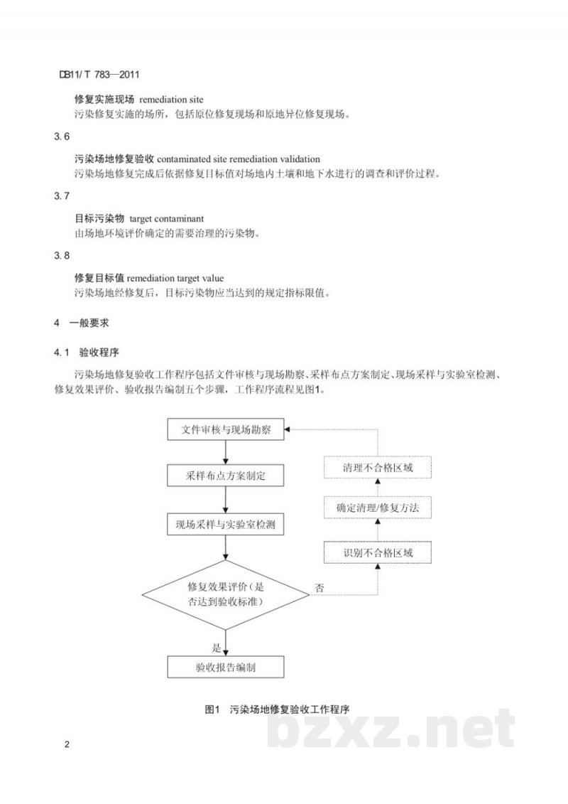 DB11/T 783-2011污染场地修复验收技术规范 DB11/T 783-2011污染场地修复验收技术规范
