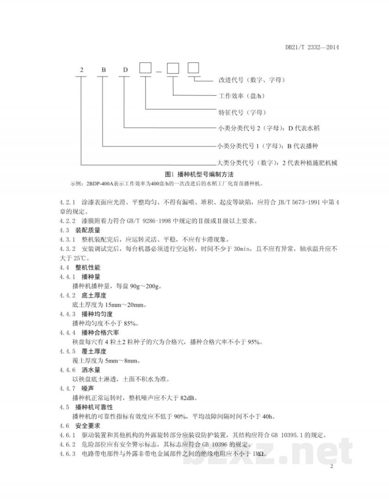 DB21/T 2332-2014水稻工厂化育苗播种机 DB21/T 2332-2014水稻工厂化育苗播种机
