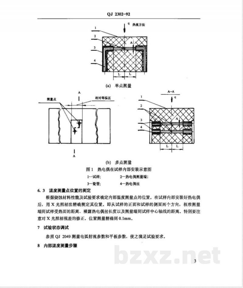 QJ 2302-1992 烧蚀材料内部温度测量方法 QJ 2302-1992 烧蚀材料内部温度测量方法