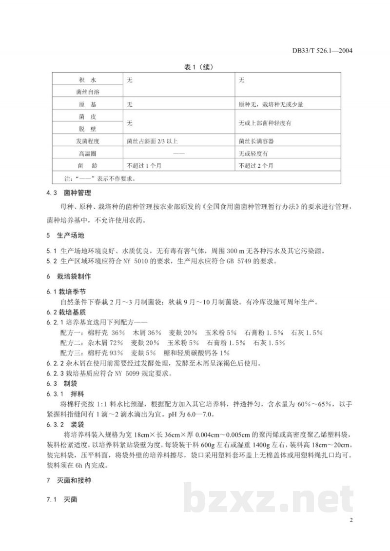 DB33/T 526.1-2004无公害秀珍菇 第1部分 生产技术规程 DB33/T 526.1-2004无公害秀珍菇 第1部分 生产技术规程