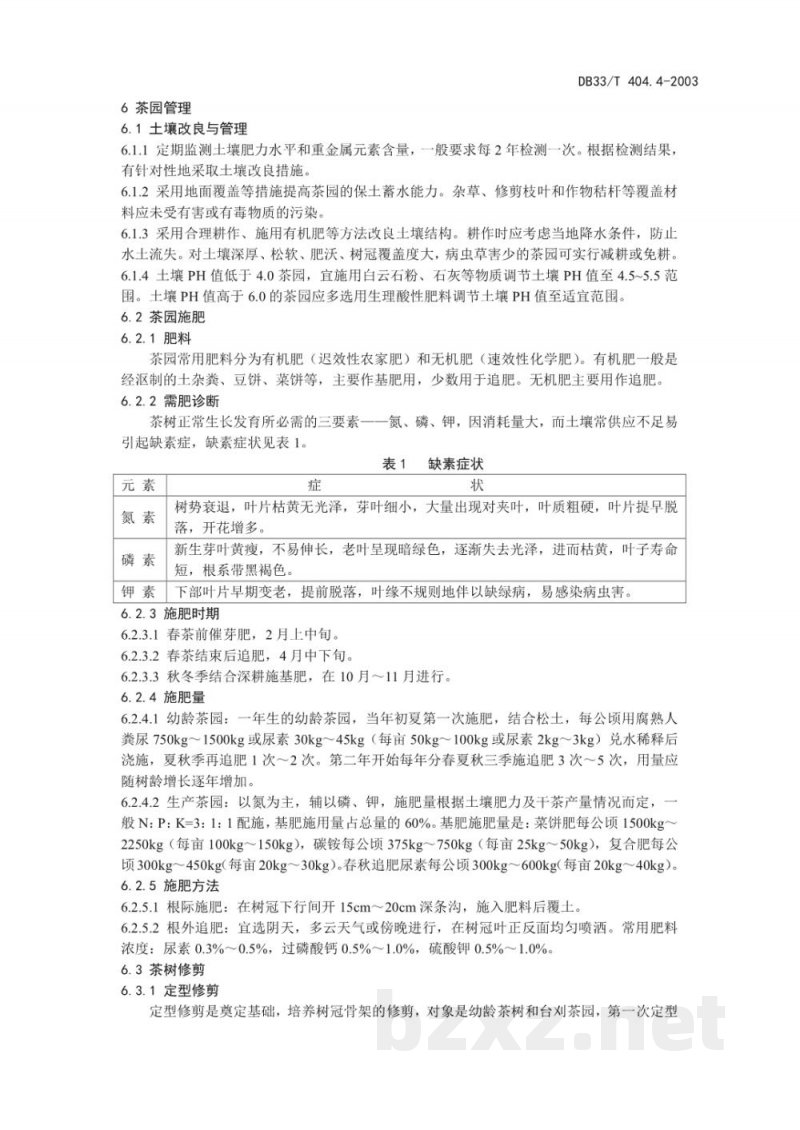 DB33/T 404.4-2003乌牛早茶 第4部分 栽培管理 DB33/T 404.4-2003乌牛早茶 第4部分 栽培管理