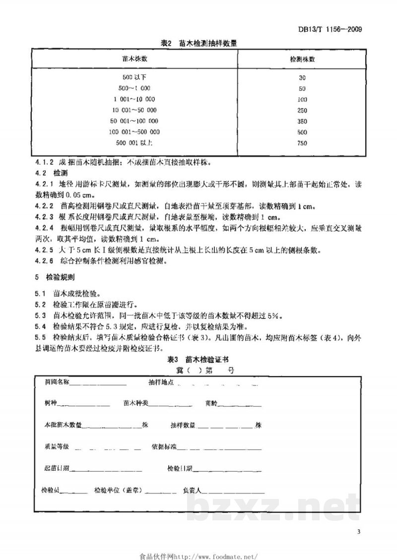 DB13/T 1156-2009苗木质量分级 栾树 DB13/T 1156-2009苗木质量分级 栾树