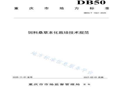 DB50/T 1061-2020饲料桑草本化栽培技术规范
