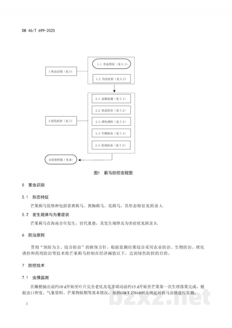 DB46/T 699-2025芒果蓟马绿色防控技术规程 DB46/T 699-2025芒果蓟马绿色防控技术规程