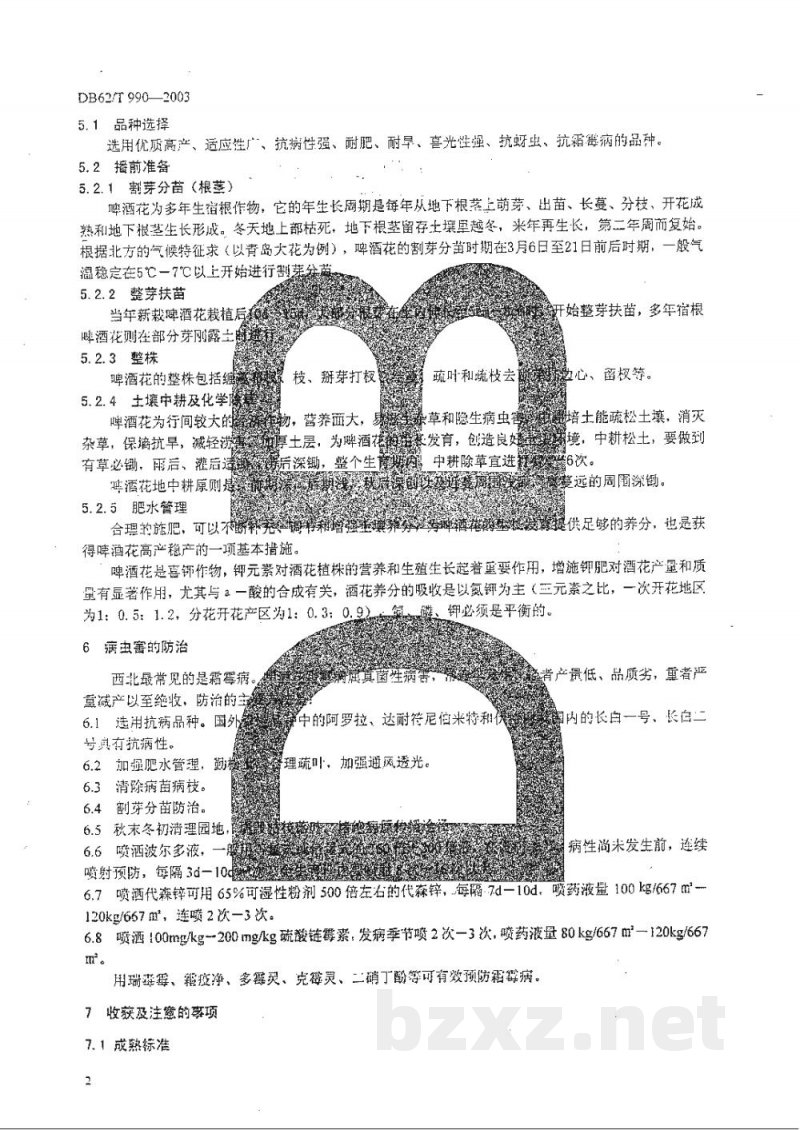 DB62/T 990-2003白银市无公害农产品生产技术规程啤酒花 DB62/T 990-2003白银市无公害农产品生产技术规程啤酒花