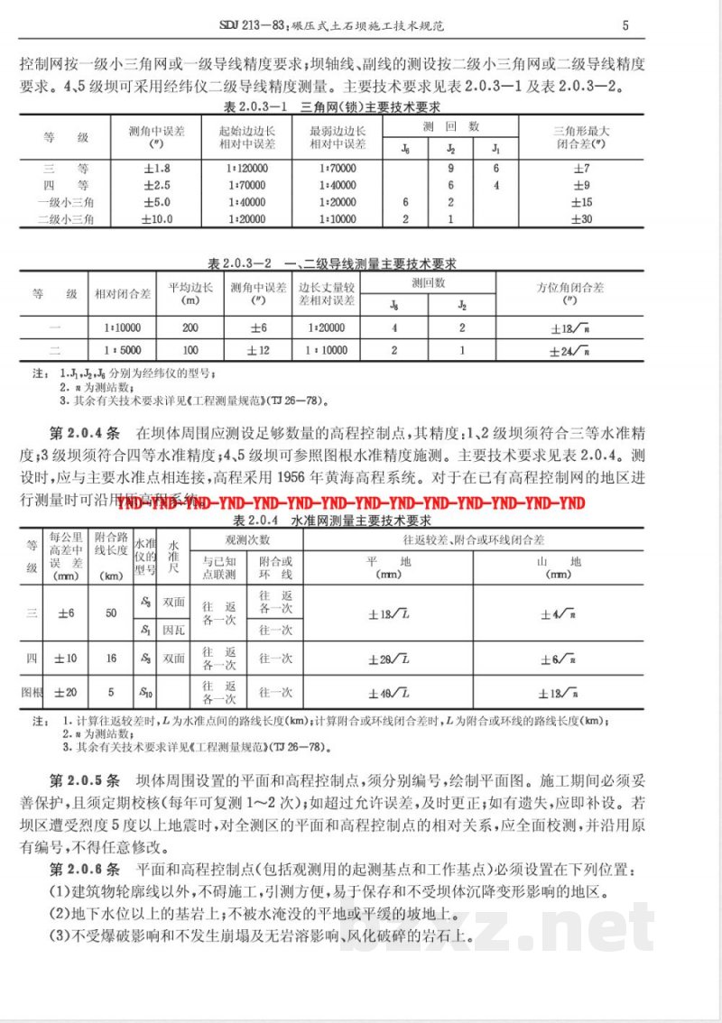 SDJ 213-1983 碾压式土石坝施工技术规范 SDJ 213-1983 碾压式土石坝施工技术规范