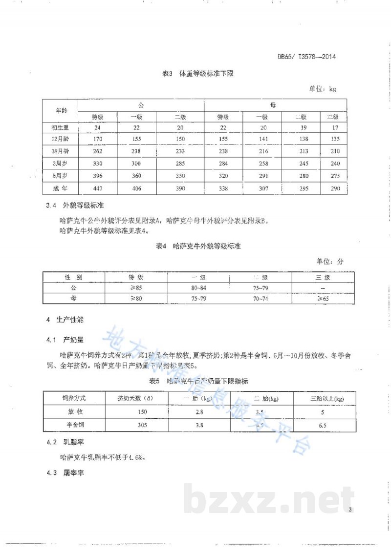DB65/T 3578-2014哈萨克牛 DB65/T 3578-2014哈萨克牛