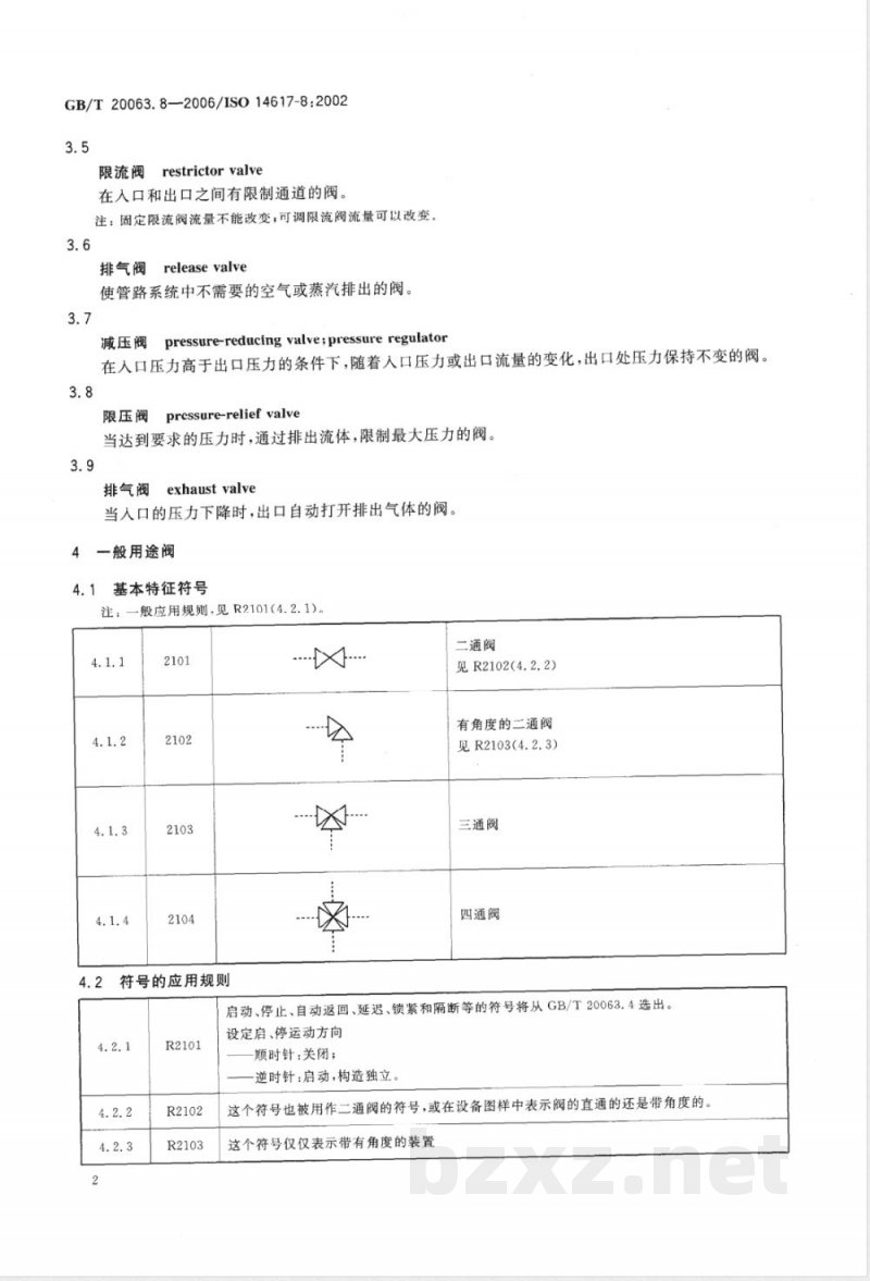 GB/T 20063.8-2006 简图用图形符号 第8部分:阀与阻尼器 GB/T 20063.8-2006 简图用图形符号 第8部分:阀与阻尼器