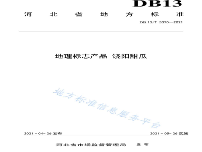 DB13/T 5370-2021地理标志产品 饶阳甜瓜