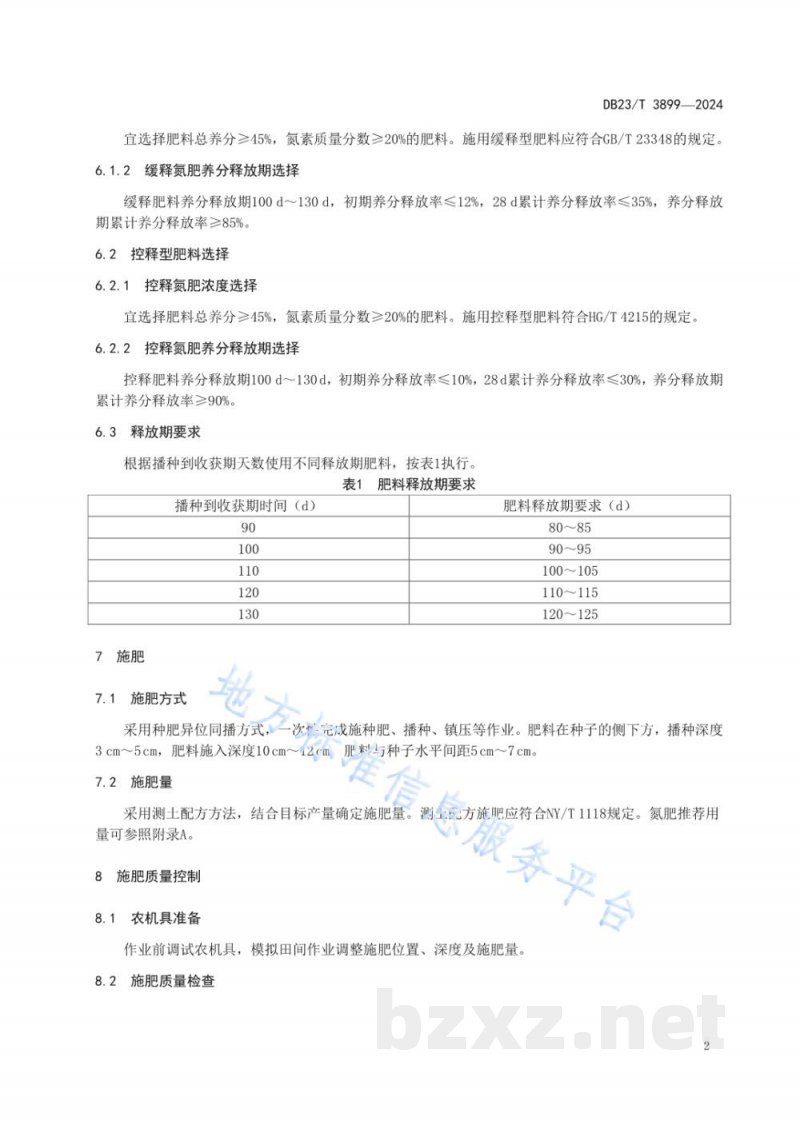 DB23/T 3899-2024全株青贮玉米氮肥缓控释施用技术规程 DB23/T 3899-2024全株青贮玉米氮肥缓控释施用技术规程