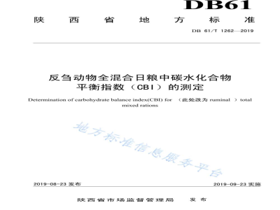DB61/T 1262-2019反刍动物全混合日粮中碳水化合物