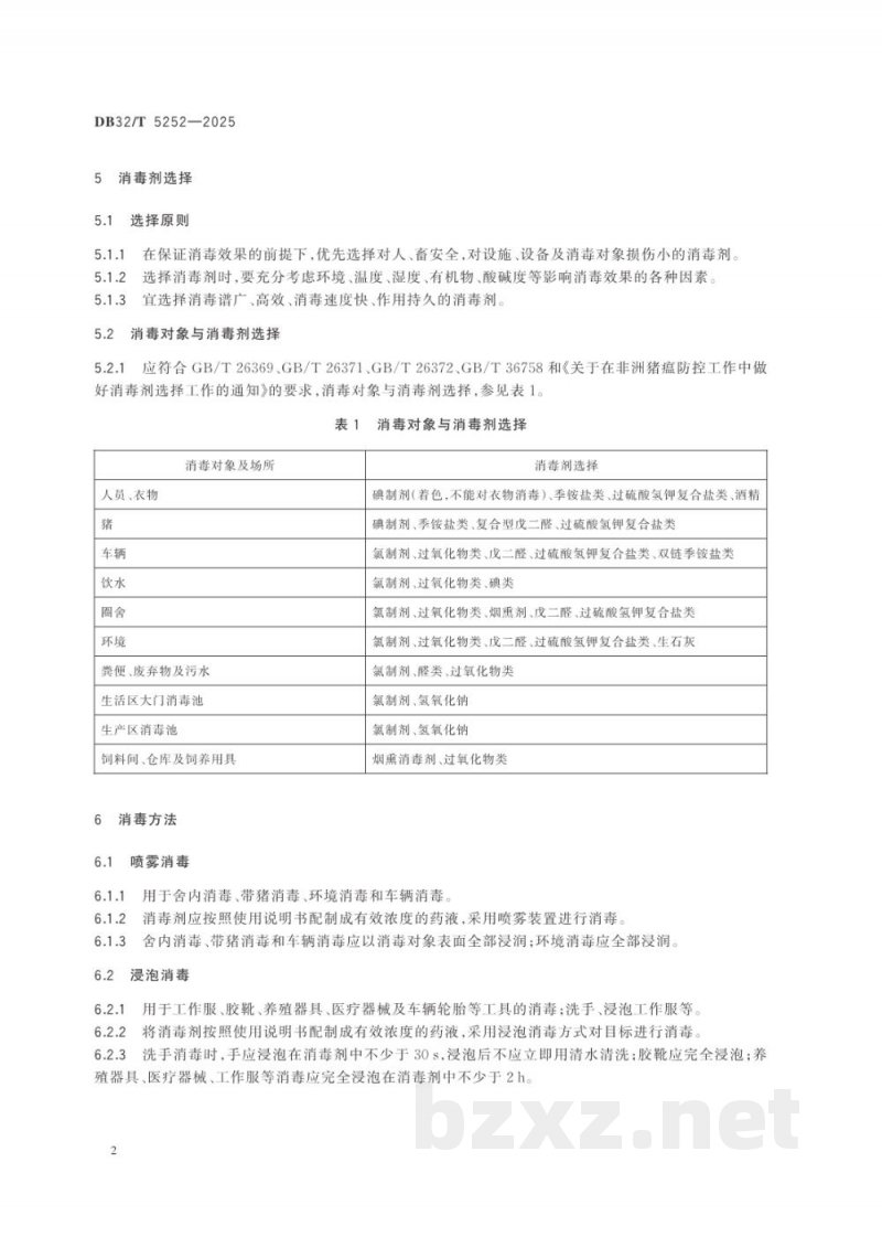 DB32/T 5252-2025规模化猪场规范消毒操作规程 DB32/T 5252-2025规模化猪场规范消毒操作规程