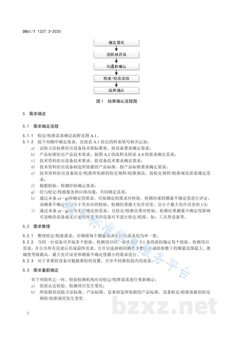 DB61/T 1327.3-2020检验检测机构资质认定第 3 部分:设备检定和校准结果确认要求 DB61/T 1327.3-2020检验检测机构资质认定第 3 部分:设备检定和校准结果确认要求