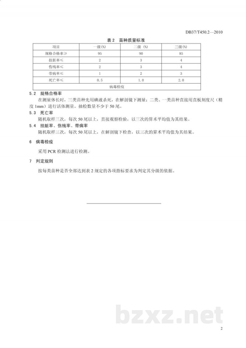 DB37/T 450.2-2010无公害食品 凡纳滨对虾养殖技术规范 第2部分:苗种 DB37/T 450.2-2010无公害食品 凡纳滨对虾养殖技术规范 第2部分:苗种