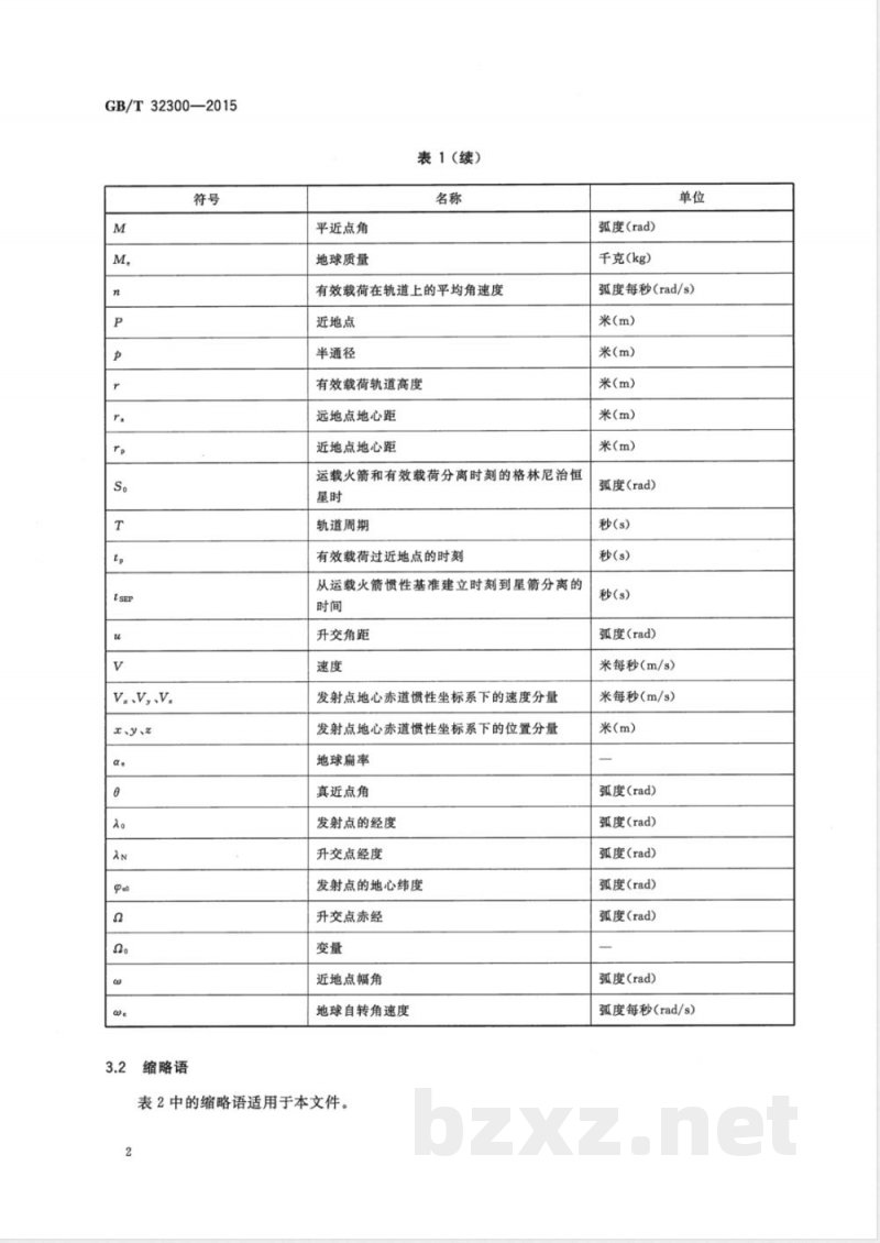 GB/T 32300-2015运载火箭和有效载荷分离点轨道要素计算最佳实践 GB/T 32300-2015运载火箭和有效载荷分离点轨道要素计算最佳实践