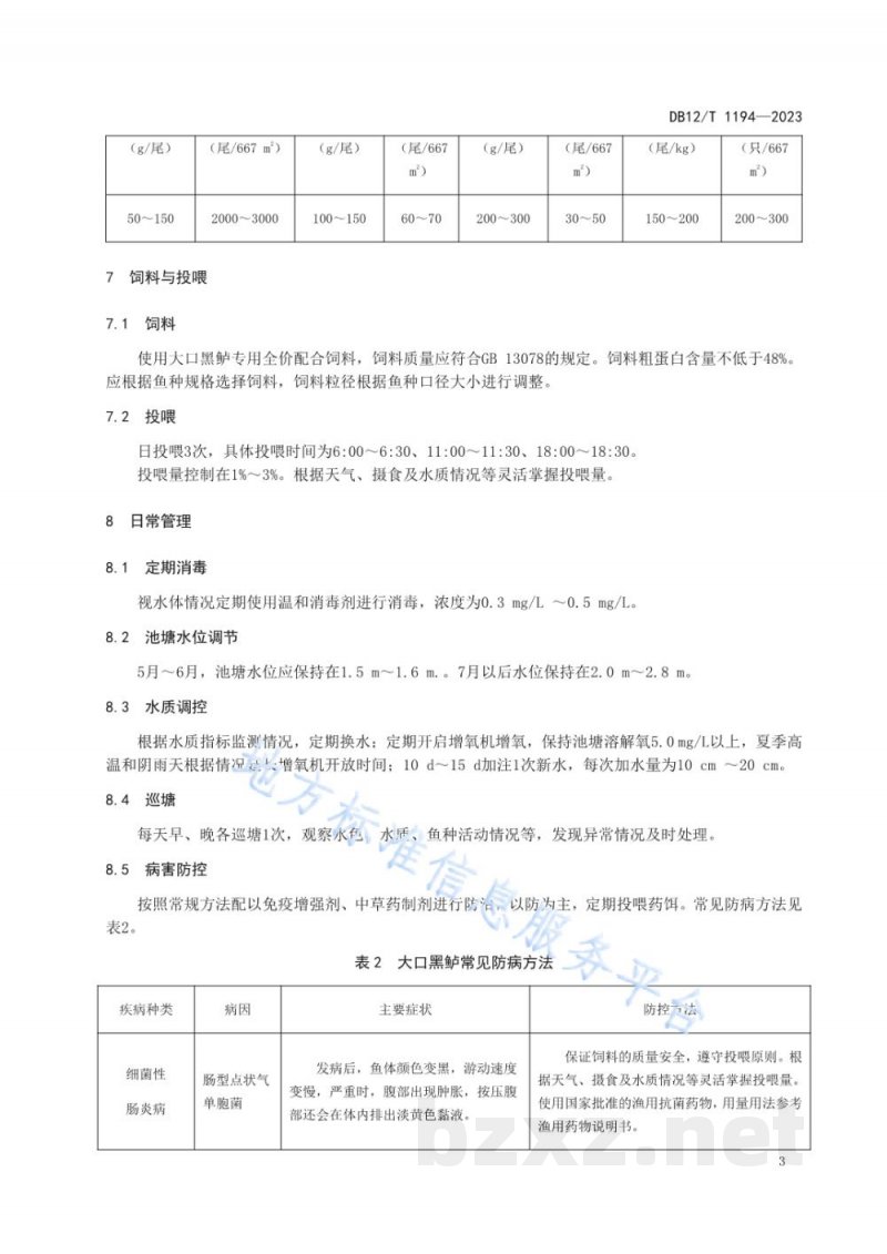 DB12/T 1194-2023滨海型盐碱地池塘主养大口黑鲈技术规程 DB12/T 1194-2023滨海型盐碱地池塘主养大口黑鲈技术规程