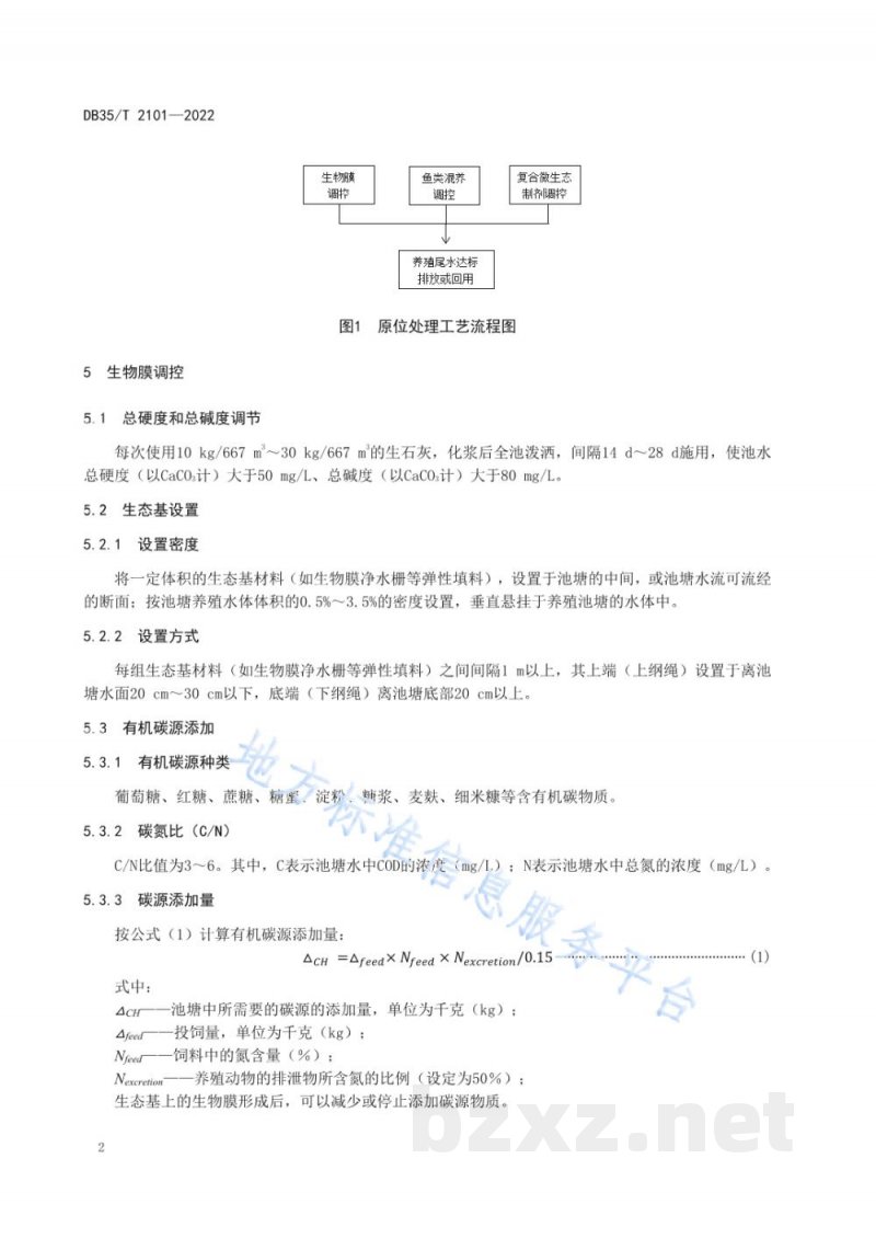 DB35/T 2101-2022池塘养殖生物膜原位处理节水减排技术规范 DB35/T 2101-2022池塘养殖生物膜原位处理节水减排技术规范
