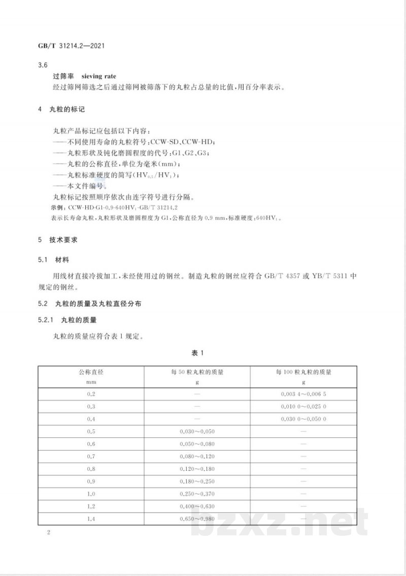 GB/T 31214.2-2021弹簧 喷丸 第2部分:钢丝切丸技术要求与检测 GB/T 31214.2-2021弹簧 喷丸 第2部分:钢丝切丸技术要求与检测