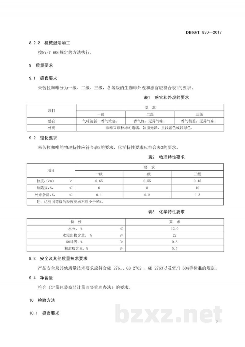 DB53/T 830-2017地理标志产品 朱苦拉咖啡 DB53/T 830-2017地理标志产品 朱苦拉咖啡