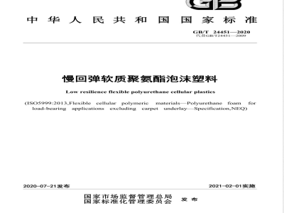 GB/T 24451-2020慢回弹软质聚氨酯泡沫塑料 