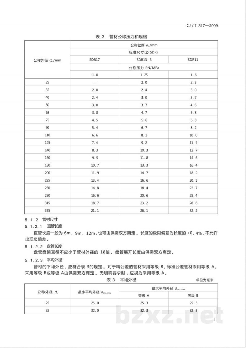 CJ/T 317-2009 地源热泵系统用聚乙烯管材及管件 CJ/T 317-2009 地源热泵系统用聚乙烯管材及管件