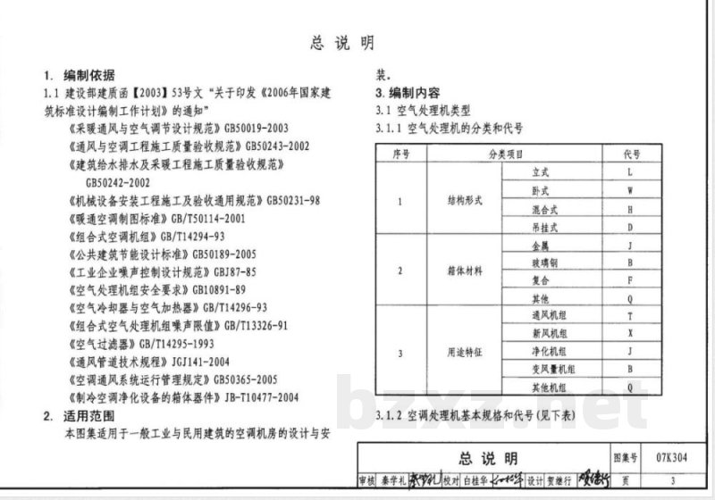 07K304 空调机房设计与安装(新编) 07K304 空调机房设计与安装(新编)