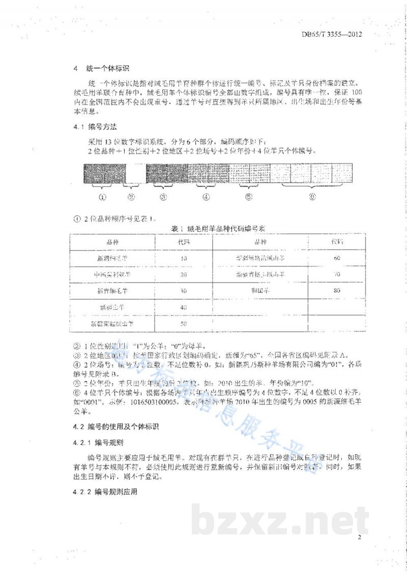 DB65/T 3355-2012绒毛用羊联合育种规程