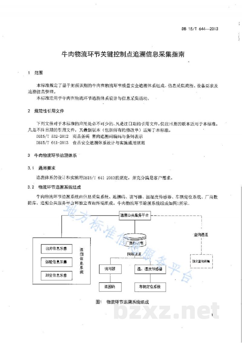 DB15/T 644-2013肉牛物流环节关键控制点追溯信息采集指南 DB15/T 644-2013肉牛物流环节关键控制点追溯信息采集指南