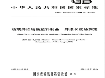 GB/T 42923-2023玻璃纤维增强塑料制品 纤维长度的测定 