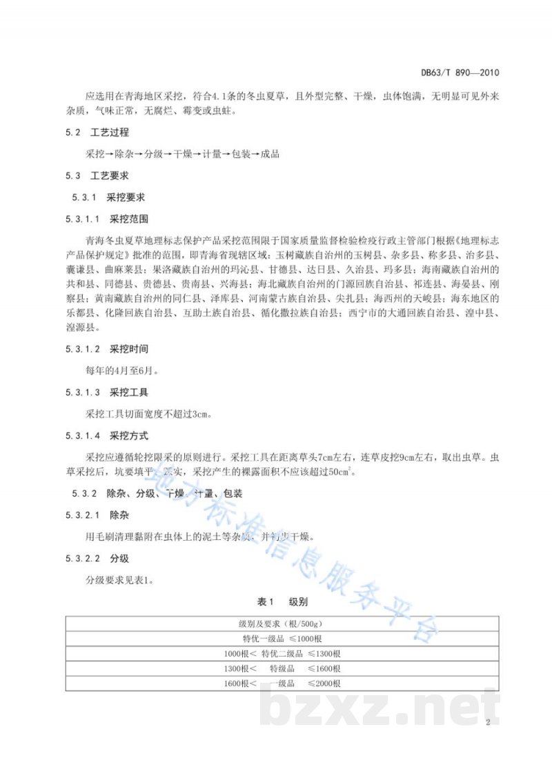 DB63/T 890-2010地理标志产品 青海冬虫夏草 DB63/T 890-2010地理标志产品 青海冬虫夏草