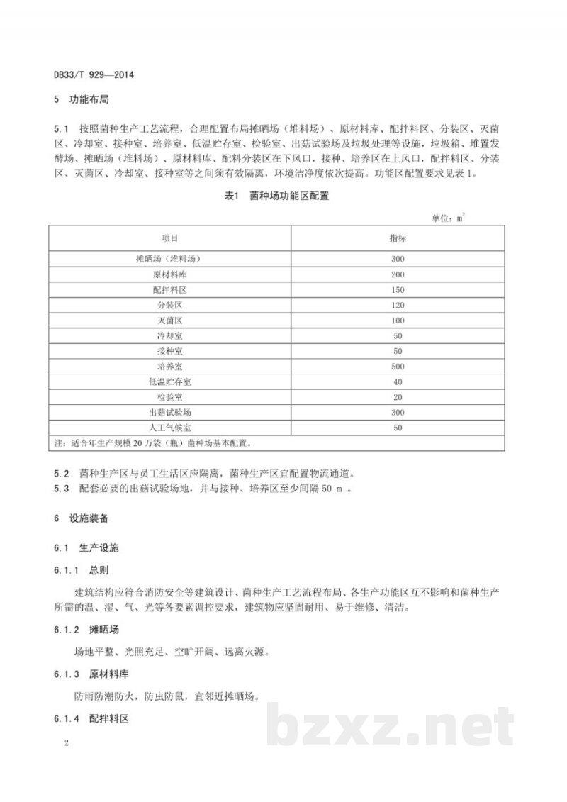 DB33/T 929-2014食用菌菌种场建设规范 DB33/T 929-2014食用菌菌种场建设规范
