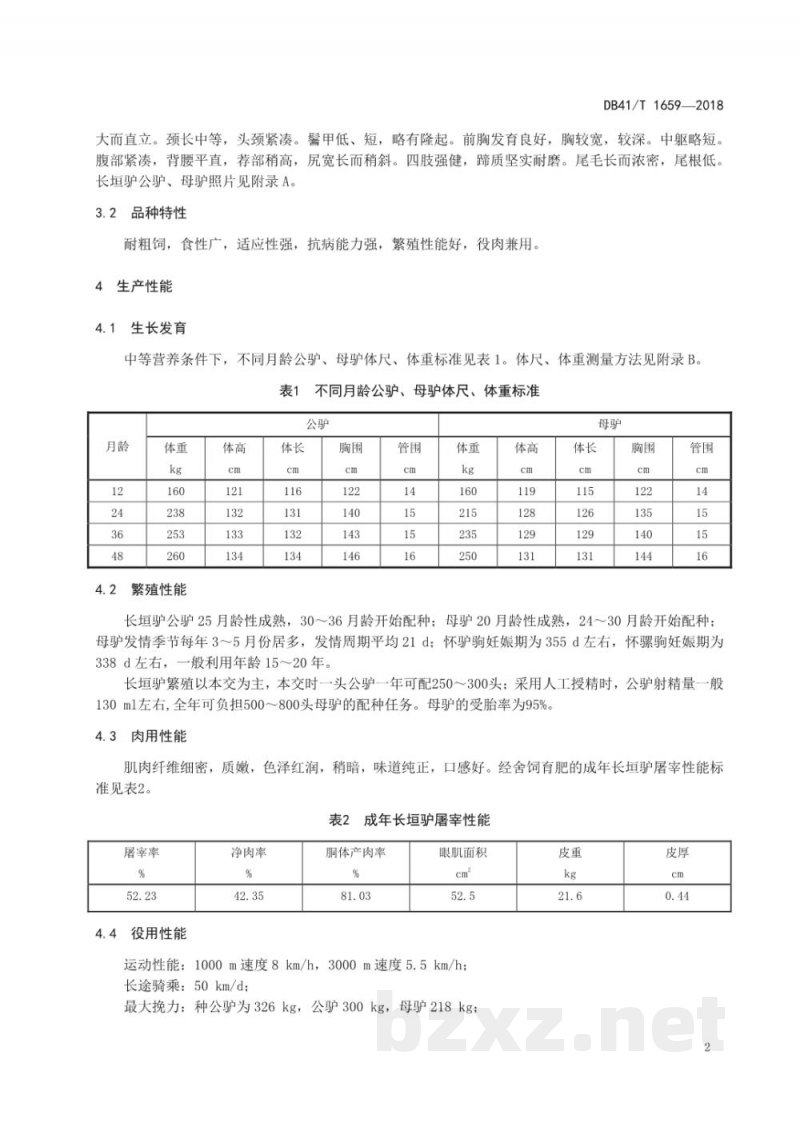 DB41/T 1659-2018长垣驴 DB41/T 1659-2018长垣驴