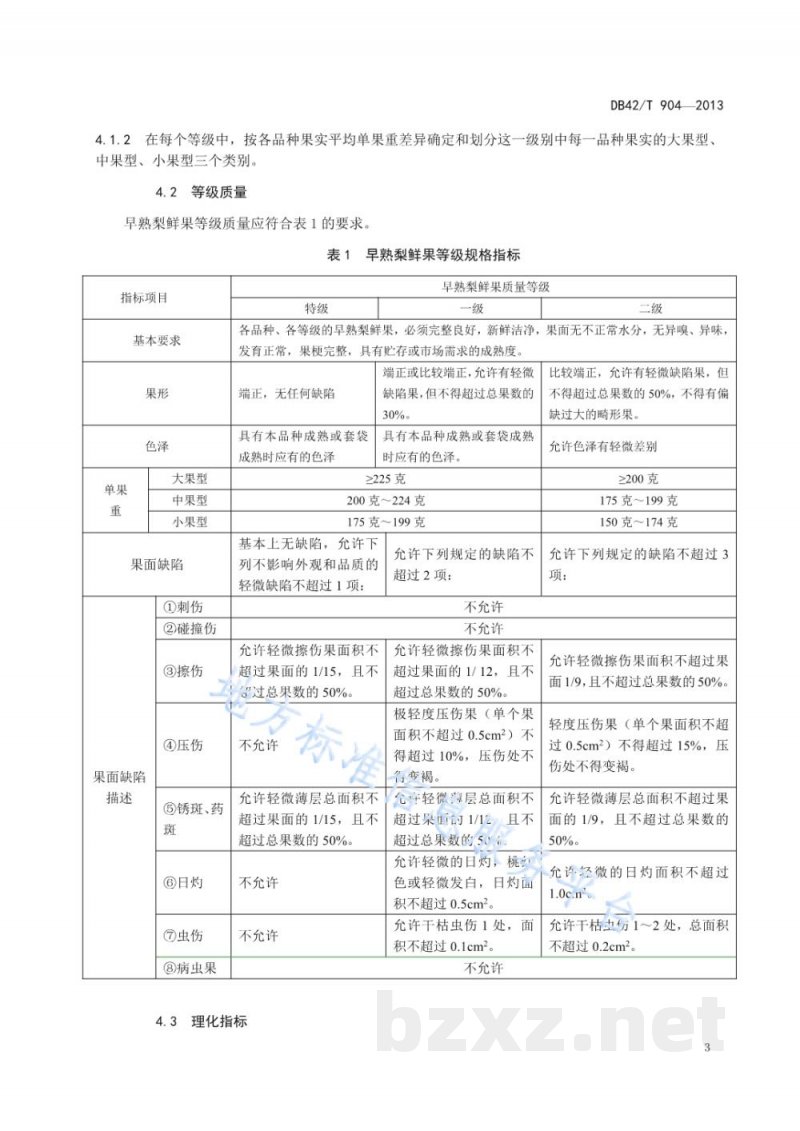 DB42/T 904-2013早熟梨 鲜果 DB42/T 904-2013早熟梨 鲜果