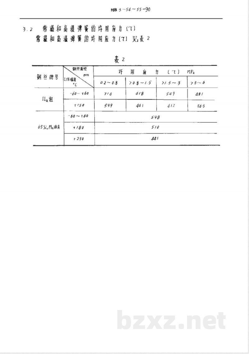 HB 3-54-55-1990 碳素合金钢丝制圆柱螺旋拉伸弹簧 HB 3-54-55-1990 碳素合金钢丝制圆柱螺旋拉伸弹簧