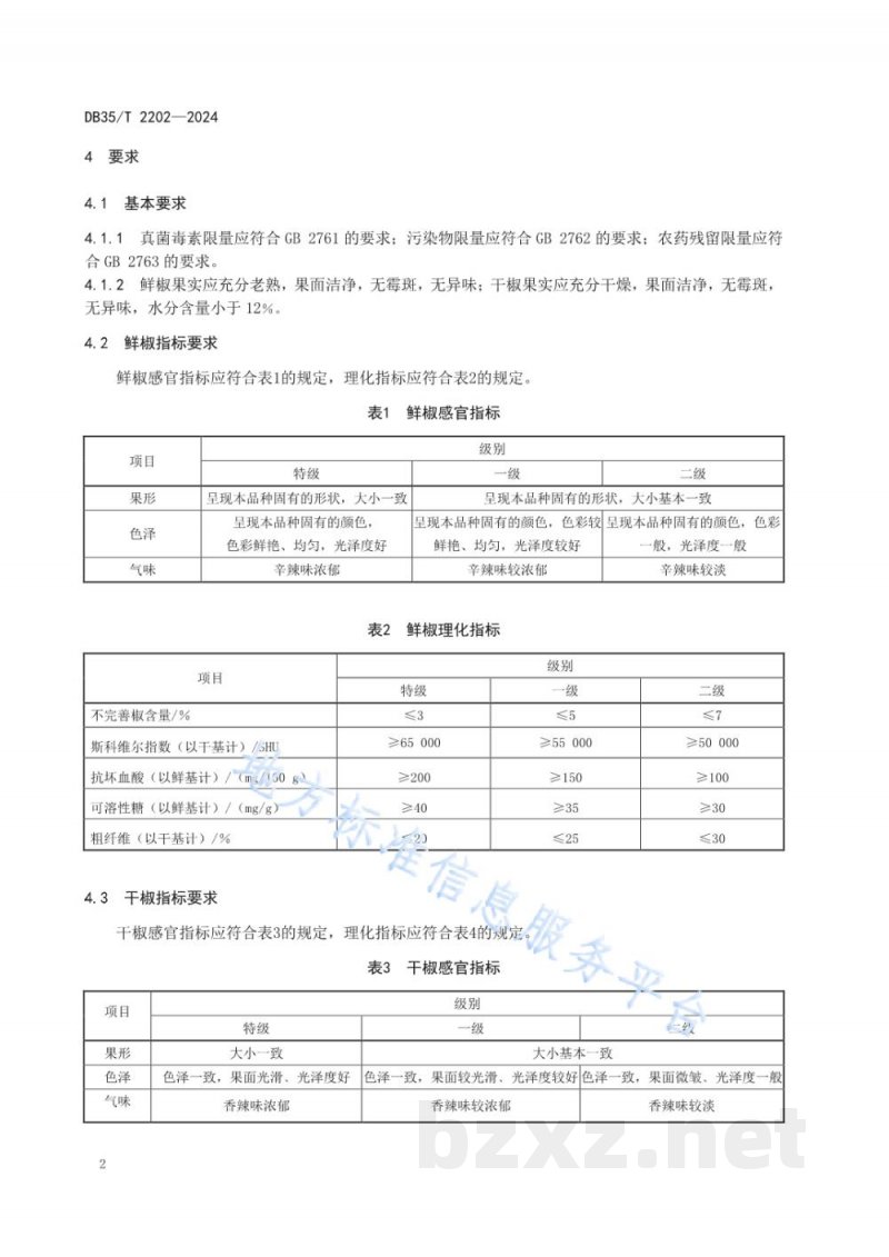 DB35/T 2202-2024高辣朝天椒质量分级 DB35/T 2202-2024高辣朝天椒质量分级