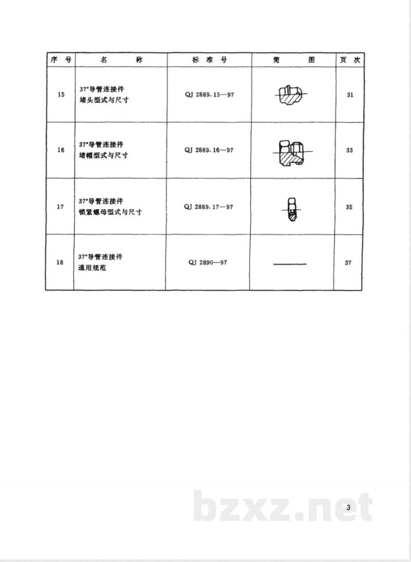 QJ 2889.14-1997 37°导管连接件 球头型式与尺寸 QJ 2889.14-1997 37°导管连接件 球头型式与尺寸