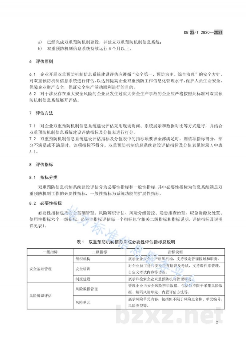 DB23/T 2820-2021企业双重预防机制信息系统建设评估指南 DB23/T 2820-2021企业双重预防机制信息系统建设评估指南