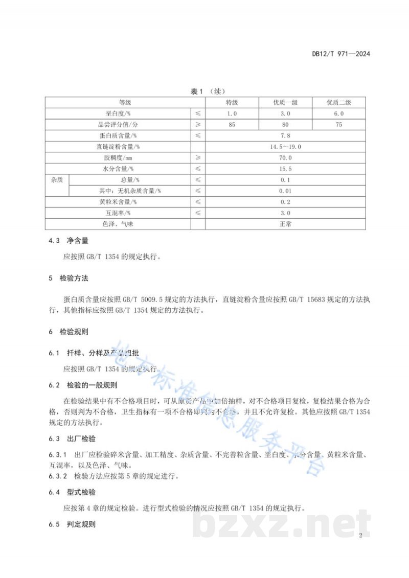 DB12/T 971-2024天津小站稻精白米 DB12/T 971-2024天津小站稻精白米