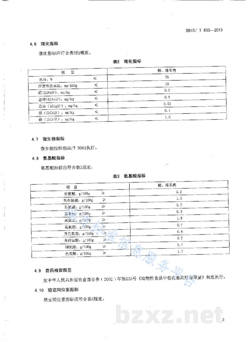 DB15/T 833-2015地理标志产品 乌珠穆沁羊肉 DB15/T 833-2015地理标志产品 乌珠穆沁羊肉