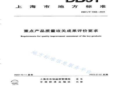 DB31/T 1368-2022重点产品质量攻关成果评价要求