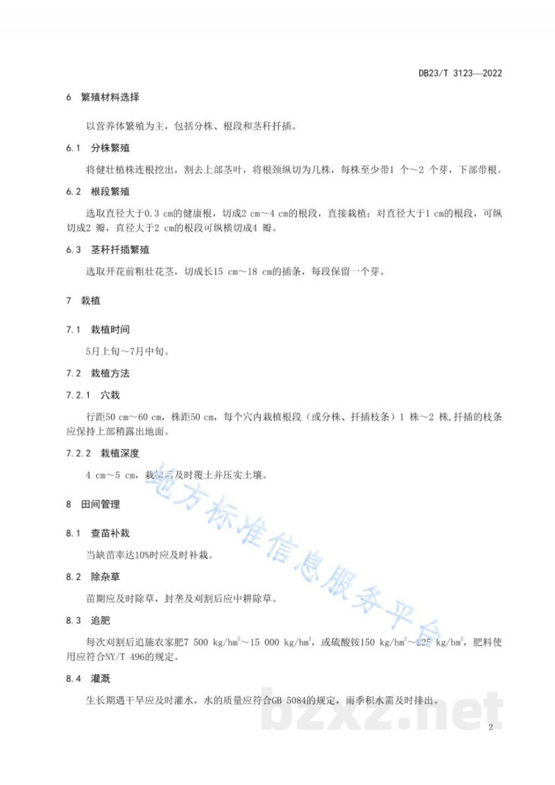 DB23/T 3123-2022聚合草高产栽培技术规程