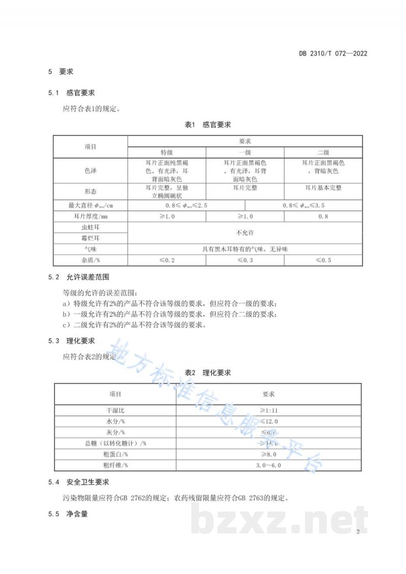 DB2310/T 072-2022地理标志产品 东宁黑木耳 DB2310/T 072-2022地理标志产品 东宁黑木耳