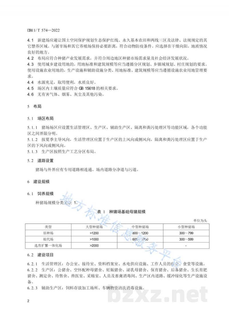 DB11/T 574-2022种猪场建设规范 DB11/T 574-2022种猪场建设规范