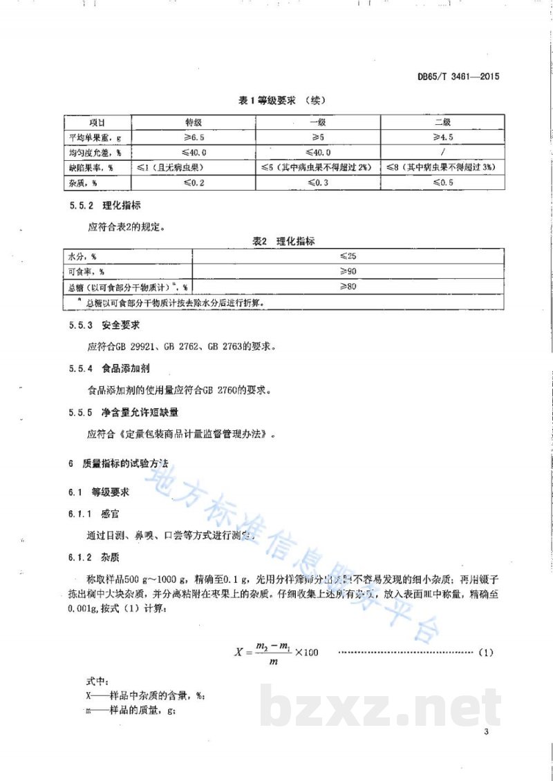 DB65/T 3461-2015地理标志产品 若羌红枣 DB65/T 3461-2015地理标志产品 若羌红枣