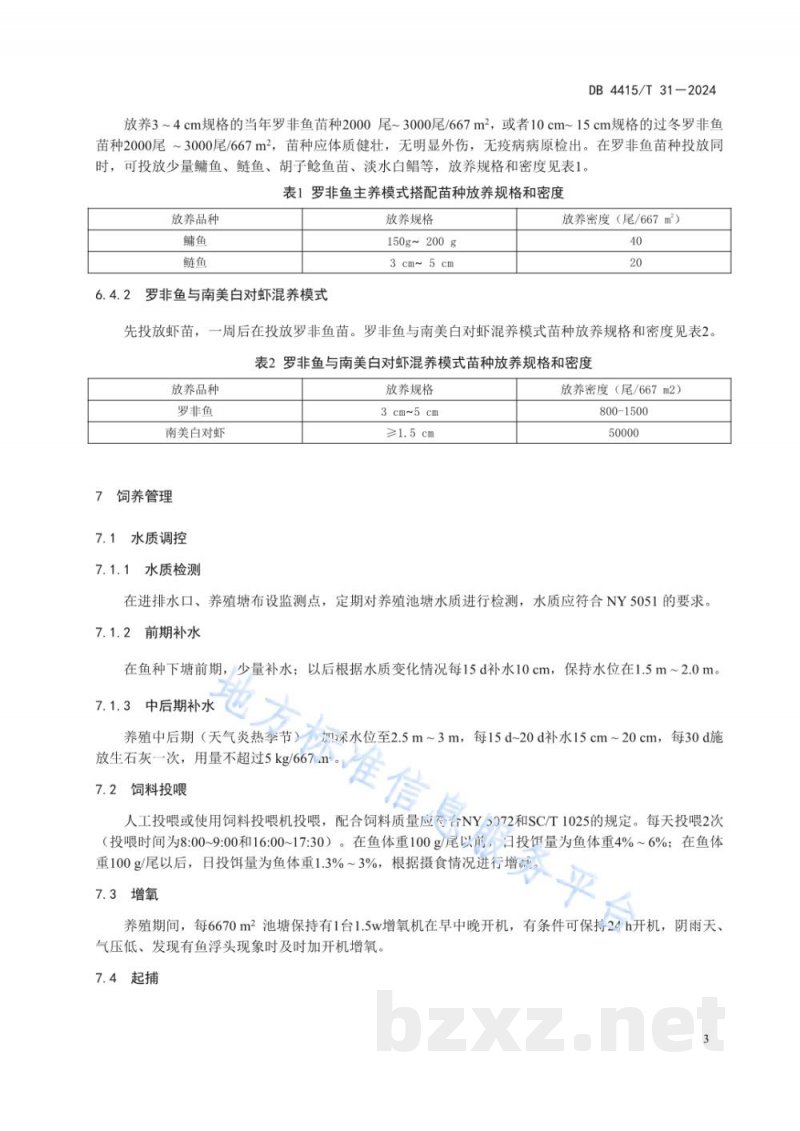 DB4415/T 31-2024罗非鱼咸淡水养殖技术规程 DB4415/T 31-2024罗非鱼咸淡水养殖技术规程