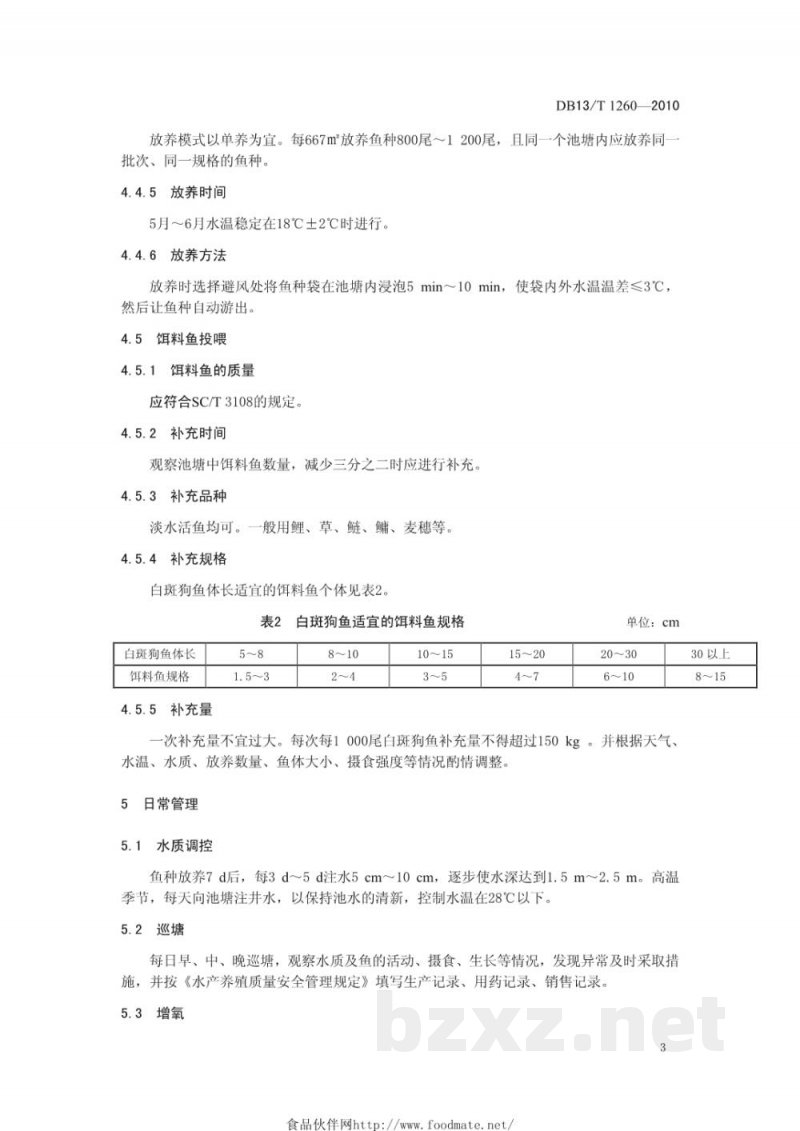 DB13/T 1260-2010白斑狗鱼池塘养殖技术规范 DB13/T 1260-2010白斑狗鱼池塘养殖技术规范