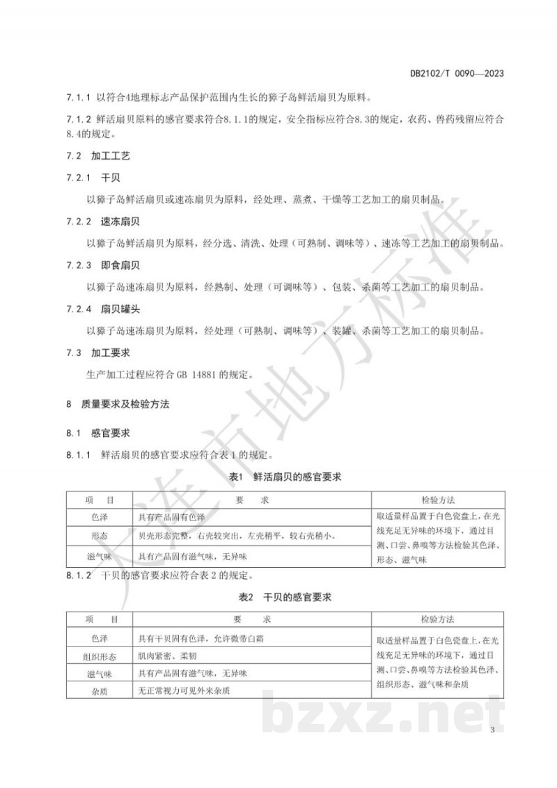 DB2102/T 0090-2023地理标志产品 獐子岛扇贝 DB2102/T 0090-2023地理标志产品 獐子岛扇贝